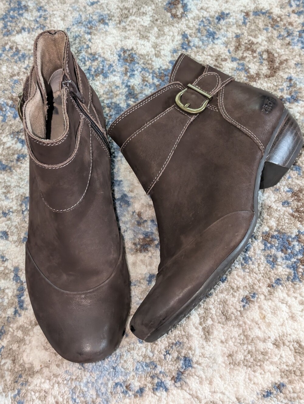 TAOS Chocolate Brown Leather Ankle Boots